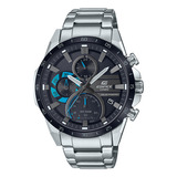 Relógio Masculino Casio Eqs-940db-1bvudf Edifice Cor De Fundo Do Relógio Masculino: Cor De Fundo: Preto, Pulseira, Cor Prata, Moldura, Preto