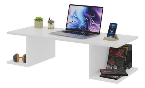 Mesa Suspensa C/ Prateleira Mdf Trabalho Home Office  Pc