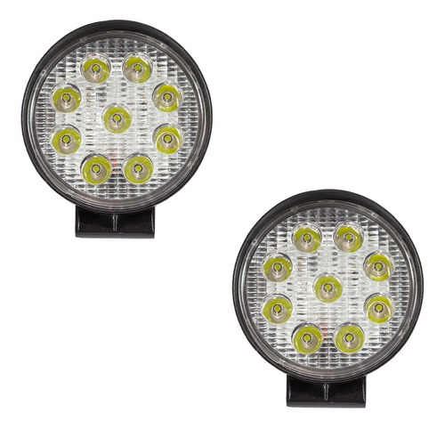 2 Reflector Led 12v 24v 27w 2430lm P/todo Tipo De Vehiculos