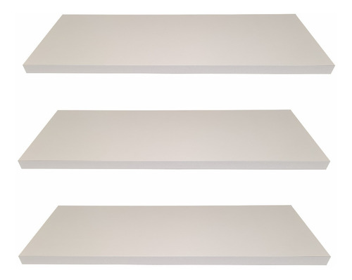 03 Prateleiras Mdf Branco 25mm 2 De 140x10 E 1 De 185x70cm