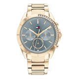 Reloj Tommy Hilfiger Mujer Acero Inoxidable 1782386 Kennedy Color De La Malla Dorado Color Del Fondo Azul