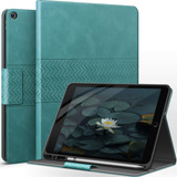 Funda iPad 10.2 Auaua Soporte Lápiz Piel Vegana Verde