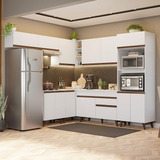 Armário De Cozinha Completa Canto 472cm B Reims Madesa 01 Cor Branco