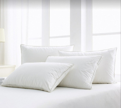 Pack Por 2 Almohadas Premium 100% Algodón 48x74 Cm Color Blanco