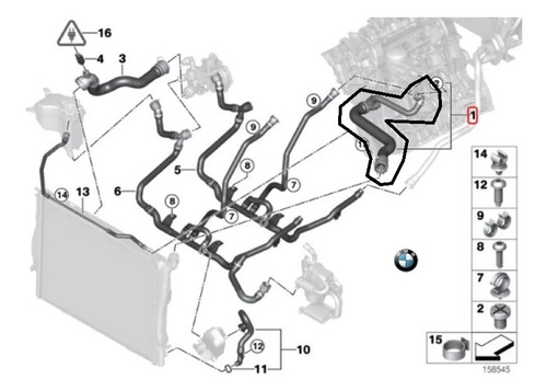 Manguera Radiador Superior Bmw Serie 3 E90 E91 17127531768 Foto 5