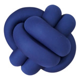 Almofada Decorativa Nozinho Escandinavo Cor Azul-marinho Desenho Do Tecido Liso