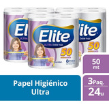 3 Paquetes Papel Higiénico Elite Ultra 8 Un 50 Mt