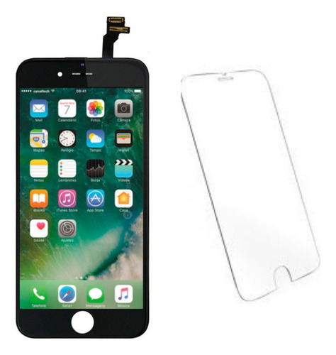 Tela Display Lcd Touch Para iPhone 6s Preto + Película