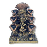 Incensário Cascata Ganesha 8 Quedas Cobre Dourado 14cm