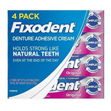 Adhesivo Para Protesis Original Fixodent Crema-2.4 Oz, 4 Pk