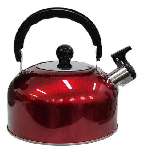 Chaleira Em Aço Inox 2l Vermelho - 123util