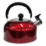 Chaleira Em Aço Inox 2l Vermelho - 123util