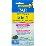 Test Api 5 En 1 Strips 25 Tiras Ph No2 No3 Kh Gh Acuarios 