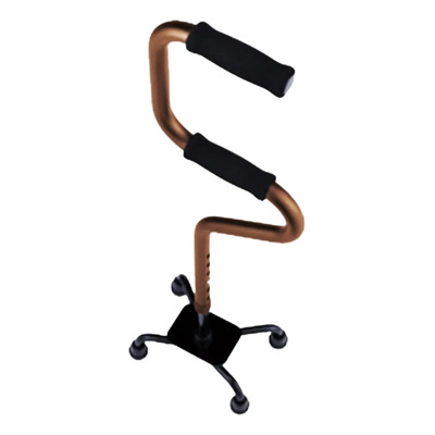 Bastón Cuádruple Altura Ajustable Base 4 Patas Bronce Apoyo Estable Caminar | Envío gratis