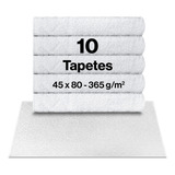 Kit 10 Peças - Tapete Piso De Banheiro - Pé - 400 G /m² Branco