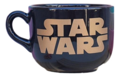 Tazón Star Wars Taza Negra Personajes Desayuno Mug