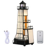 Lámpara De Mesa Tiffany Estilo Faro Lighthouse L10779 ...