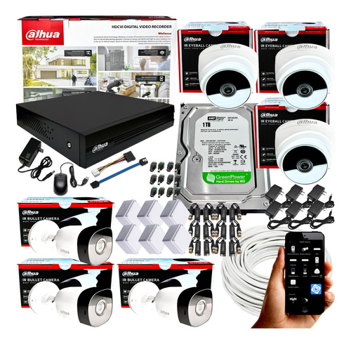 Camaras Seguridad Kit 8 Dahua 1080 + 6 Cámaras 1080 + D 1 Tb