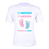 Camiseta Chá Revelação Mamãe Já Ama Personalizada Ref.4