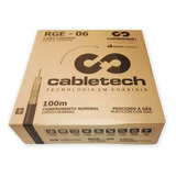 Kit 2 Caixa Cabo Coaxial Rg6 Branco Bobina 100m Cabletech