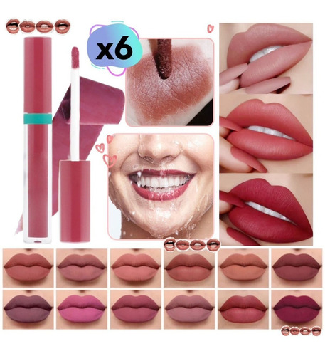 X6 Labial Liquido Matte Lipstick Balm Intransferible Make Up