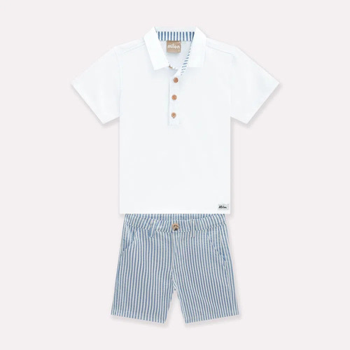 Conjunto Infantil Menino Camisa Polo + Bermuda Milon