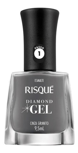 Esmalte Risqué Diamond Gel Cinza Granito Cremoso 9,5ml