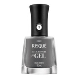 Esmalte Risqué Diamond Gel Cinza Granito Cremoso 9,5ml