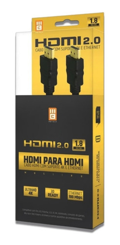 Cabo Hdmi Gold Com Filtro 2.0 4k Ultra Hd Premium 1,8 Metro