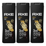 3 Jabón Líquido Corporal Axe Gold 400ml