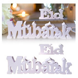 Placa De Madeira Eid Mubarak Festival Party Decor Home