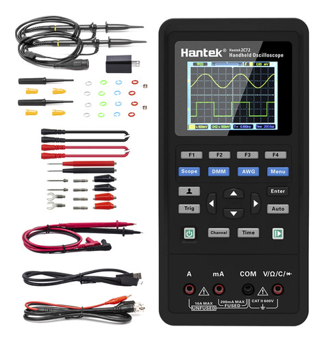 Hantek 2c72 Osciloscopio De Mano 70mhz Multmetro 2ch+dmm 2 E