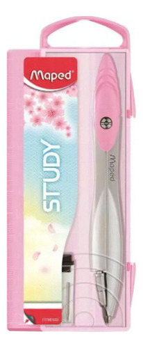 Brújula Study Maped Con Funda, Color Rosa Pastel