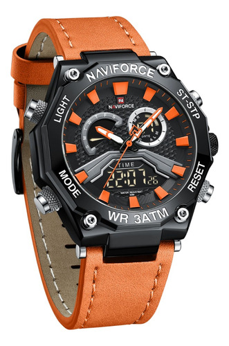 Reloj Para Hombre Marca Naviforce Pulso Cuero Cronometro