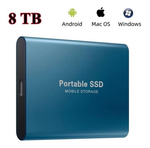 Ssd 8tb Usb 3.1 Tipo Mini Disco Portátil Sólido Externo Azul