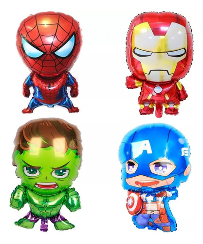 Set Globos Aluminio 4 Piezas Avengers (vengadores) Fiesta