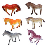   6 Cavalos Grande De Borracha  Miniatura  Animal Brinquedo 