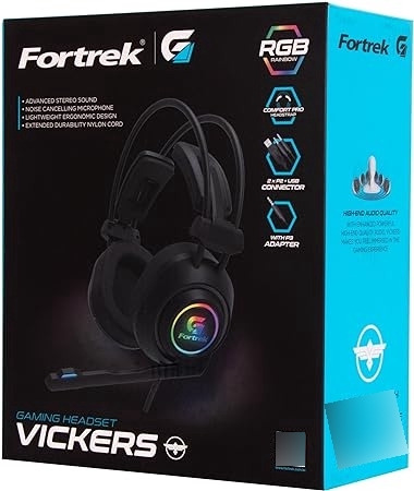 Headset Gamer Rgb Vickers Preto Fortrek