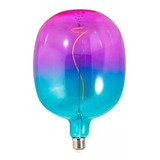 Foco Led Vintage Ornamental 4w Gigante Color Rosa E27 30 Cm Luz Azul/rosa