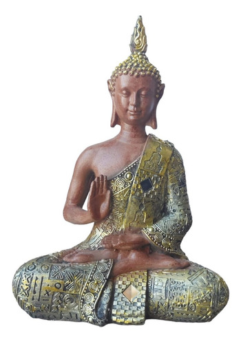 Buda Tunica Naranja Estado De Meditacion 20cm