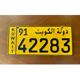 Placa Patente Antigua De Colección Kuwait - Taxi
