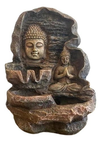 Figura Decorativa Cascada Budas En Roca/ Dco