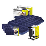 Colchon Inflable 2 Plazas + 1 Plaza +2 Inflador + 4alm Cuota