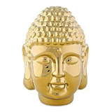 Escultura Buda Dourado Em Ceramica