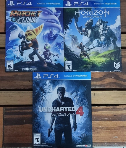 Combo Juegos Ps4 Fisico Uncharted Horizon Ratchet En Sobre