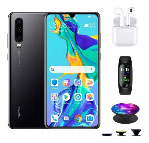 Huawei P30 Dual Sim, 128 Gb, Color Negro Medianoche, 8 Gb De