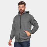 Blusa De Frio Com Capuz Casaco Moletom Aberto Com Zíper Liso