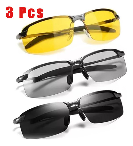 3pcs Lentes De Sol Que Cambian De Color Para Conducir Lentes