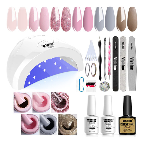 Vishine Kit De Iniciacin De Esmalte De Uas De Gel Con Lmpara