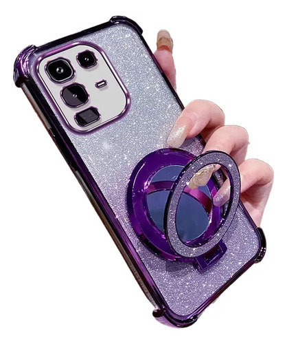 Esquinas Reforzadas Funda De Moda Brillo Brillante Case Para Infinix Note 50s 5g, With Espejo Soporte